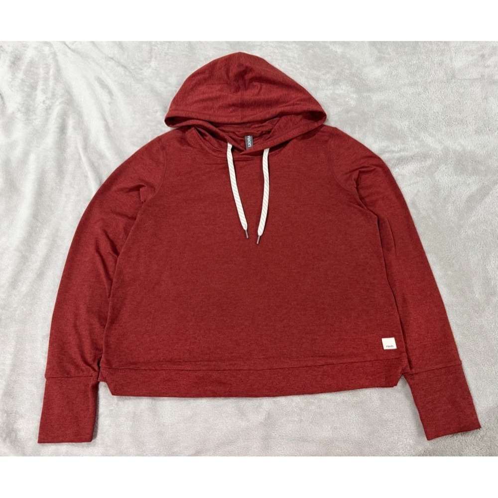 Vuori Halo Essential Hoodie Womens Pullover Currant Heather Red DreamKnit Soft S